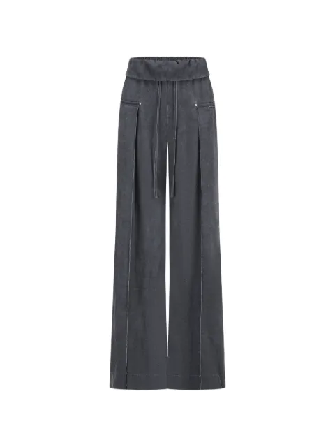 OUDE WAAG washed drawstring wide-leg trousers Grey OW26PFPT09V1BU680