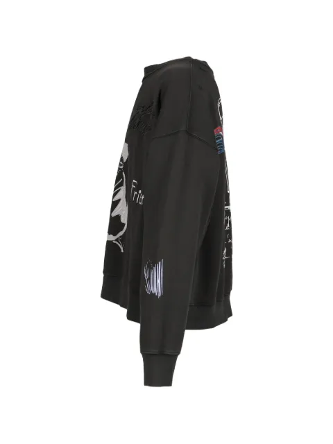 Song For The Mute distressed graphic-print sweatshirt Black MJP029P5TERY