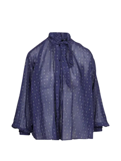 Forte Forte pussy-bow patterned blouse Blue 15119NOTTE
