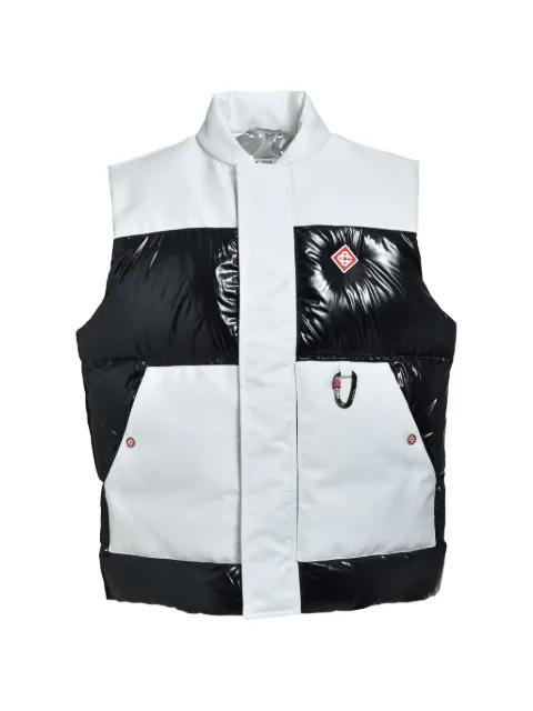 Casablanca colour-block ripstop-puffer gilet White MAW25OT19101EXSKI