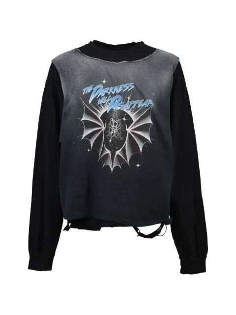 KAMIYA layered graphic-print sweatshirt Black G16LT077