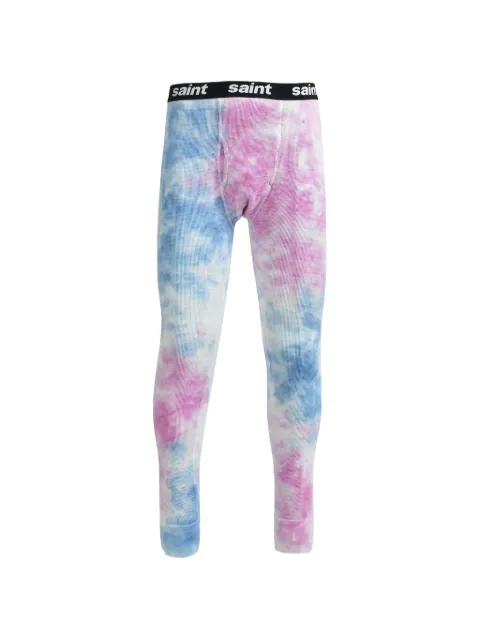 SAINT MXXXXXX tie-dye waffle-knit thermal pants Pink SMHR80000070TIEDYE