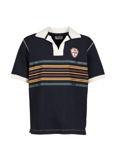 Nicholas Daley striped embroidered-patch rugby polo shirt Blue NDSS26SRGCTN
