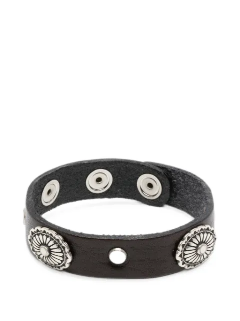 ERALDO stud-embellished leather bracelet Brown BRACCIALE