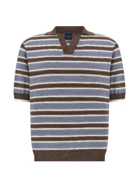 Paul & Shark striped-knit polo shirt Blue 16311105