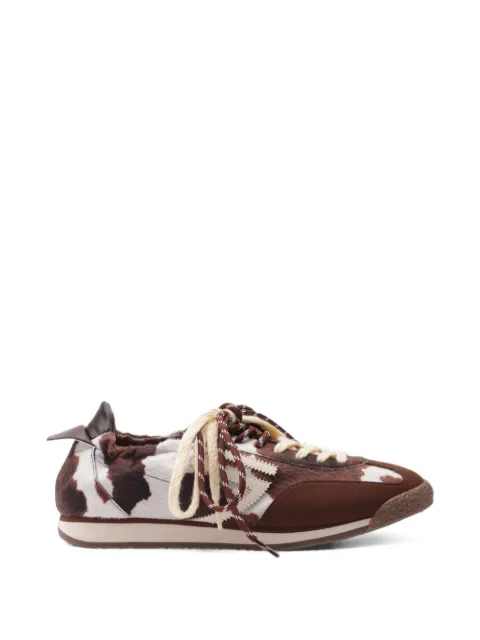 Puraai Panther cow-print sneakers Brown PU602P