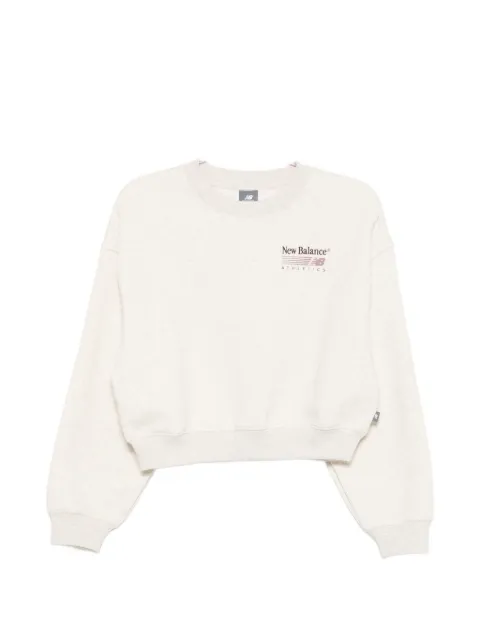 New Balance logo-print cropped sweater Neutrals WT62T7JO