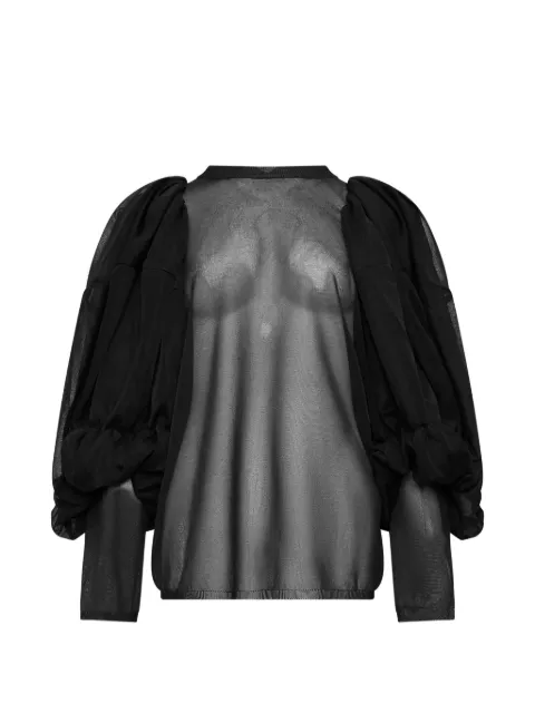 Comme Des Garçons sheer puff-sleeve top Black GRN00905111A