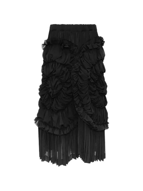 Comme Des Garçons tiered ruffled midi skirt Black GRS02705111A