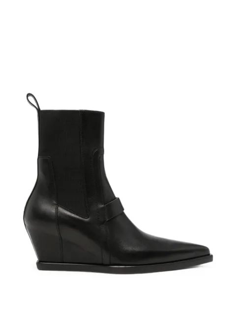 Rick Owens wedge-heel pointed-toe boots Black RU02F4805LOO