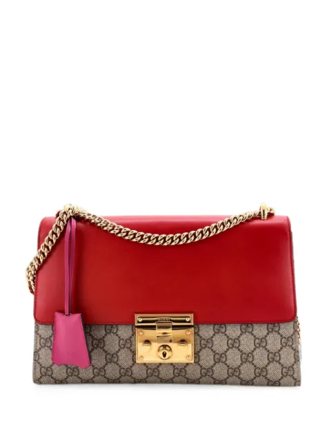 Gucci Pre-Owned Padlock GG Coated Canvas and Leather Medium shoulder bag Red XPEV779QXM99J548