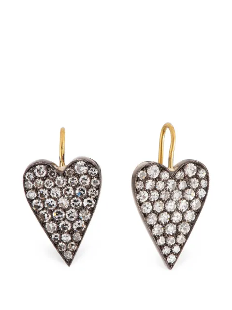 Sylva & Cie diamond heart earrings Black E286913616