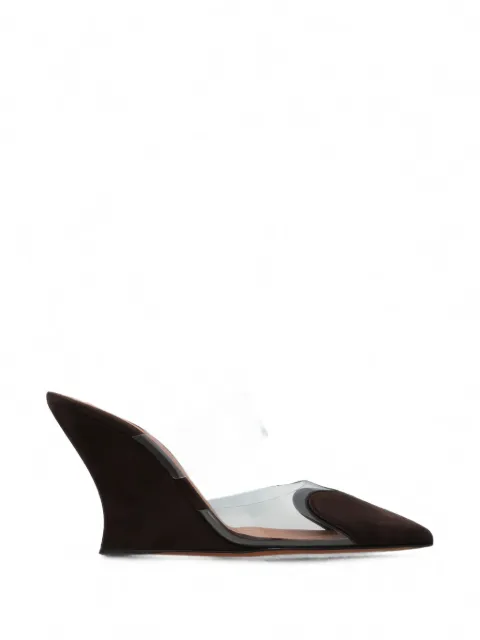 Alaïa Coeur transparent-panels heeled mules Brown AA3M3005CK318U15
