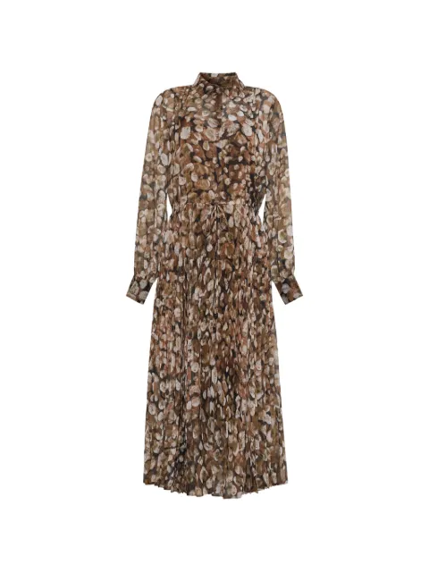 Cara Cara Finch pleated midi dress Brown 1616GALB