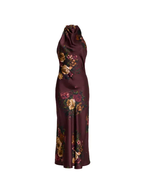 Cara Cara Fara floral-print silk maxi dress Red 1607ARFM