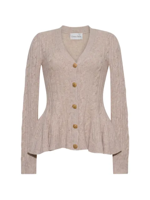Cara Cara Kiko cable-knit peplum cardigan Neutrals 9678BEIH