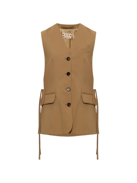 Marni V-neck button-fastening vest Brown GLMA0096S1UTW839