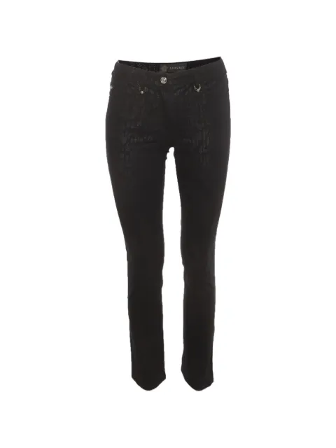 Versace Pre-Owned leopard-print slim-fit jeans Black 1410401