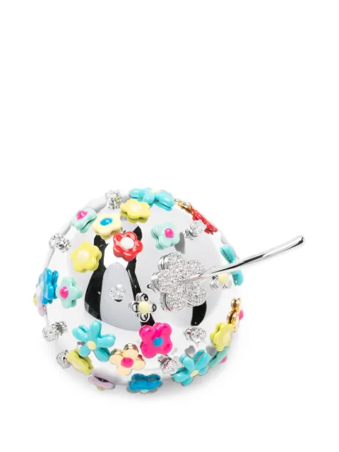 YVMIN floral-embellished apple-shaped ring Silver 26653SLV15NN