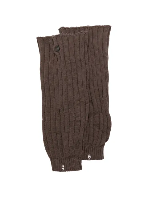 UGG ribbed-knit button-detail legwarmers Brown 1180790