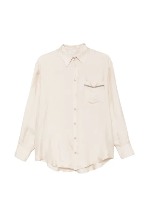 Antonelli beaded-trim pocket shirt Neutrals R1481T257C
