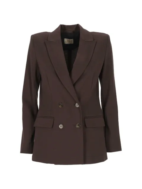 Marella double-breasted peak-lapels blazer Brown 2625916051200454006