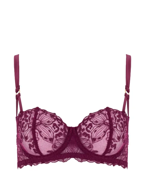 Fleur Of England floral-lace balcony bra Red VIOLABALCONYBRA