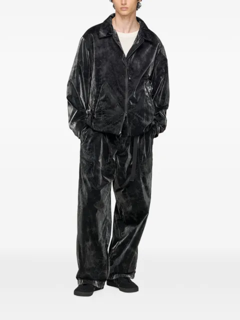 Y-3 marble-print buckle-detail jacket Black KR3575