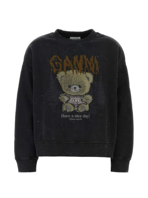 GANNI graphic-print sweatshirt Black A1060093