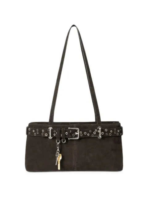 Osoi eyelet-embellished buckled shoulder bag Brown 26SB05007314