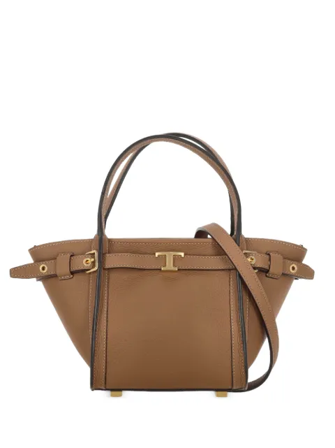 Tod's T Signature shopping bag in leather mini Brown XBWTIMA0100WKAS600