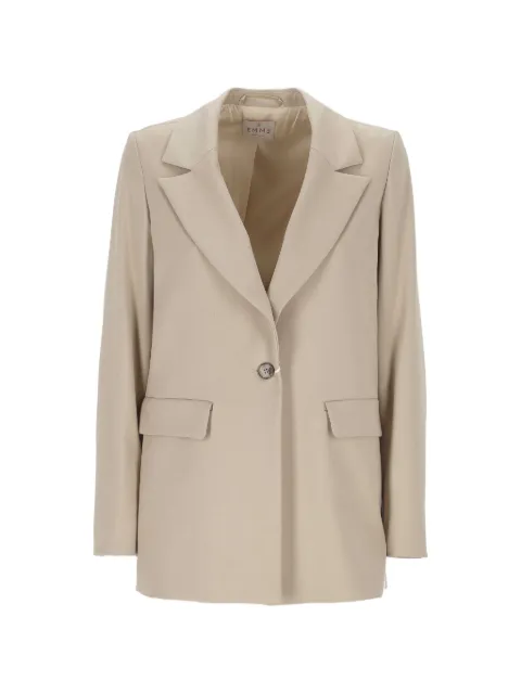 EMME single-breasted notched-lapels jacket Neutrals 2625046061200389004