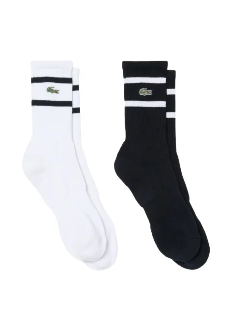 Lacoste logo-appliqué striped socks (set of 2) Black RA9189