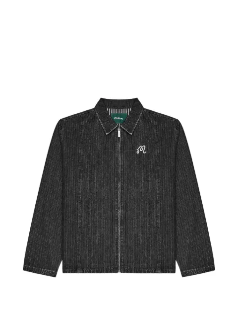 Malbon Golf Foreman striped denim jacket Black M10176BLACK