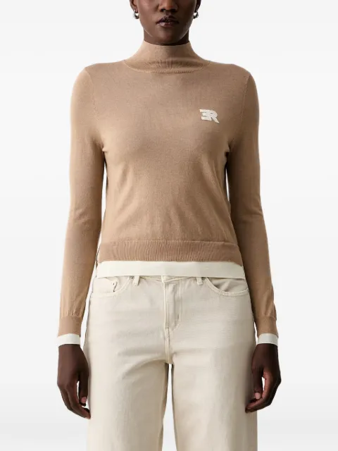 ERMANNO FIRENZE logo-patch sweater Neutrals D49EM036E50