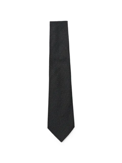 Canali micro-pattern silk tie Black HJ04637