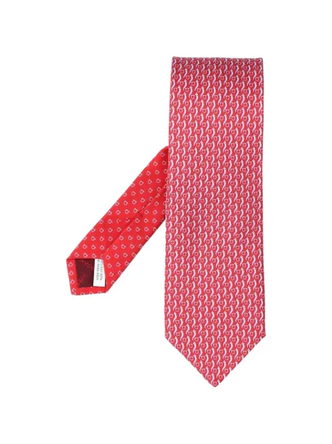Ferragamo good luck print silk tie Red 794965