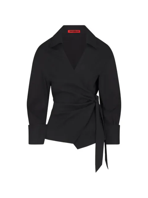 Simon Miller Anya poplin wrap blouse Black W34973169