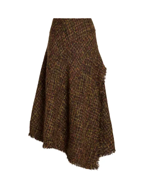 Proenza Schouler White Label mid Layne asymmetric tweed skirt Brown WL2645275AY226