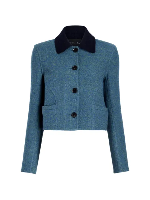 Proenza Schouler Gaelle jacket in double face melange outerwear Blue R2642004AW174