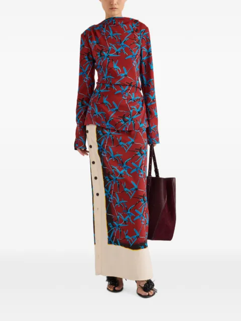 Proenza Schouler Anais top in in printed stretch cady Red R2644012BYP376