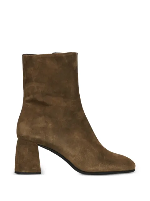 POEVE Thea suede block-heel ankle boots Brown MBC1KK