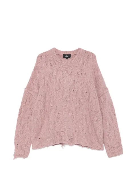 Represent distressed cable-knit sweater Pink MLM101009