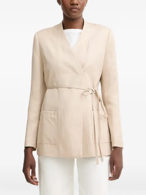 Sisley belted wrap blazer Neutrals 2JFDLW045