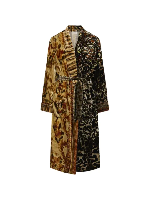Pierre-Louis Mascia Kanada mixed-print belted coat Brown KANADAVT11668L124VI519627101
