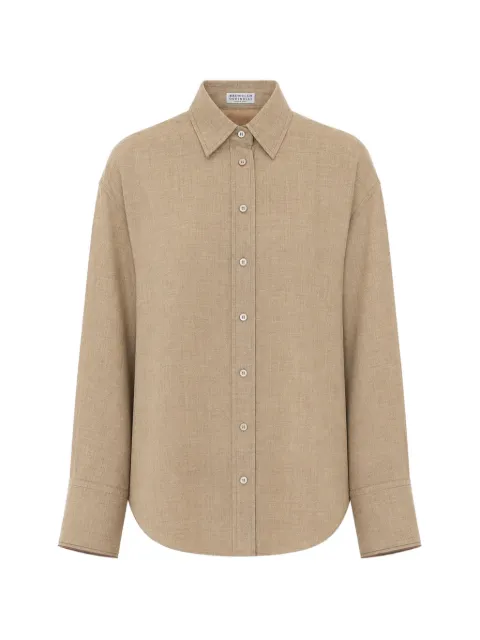 Brunello Cucinelli buttoned wool shirt Neutrals MG550M1M06C1131