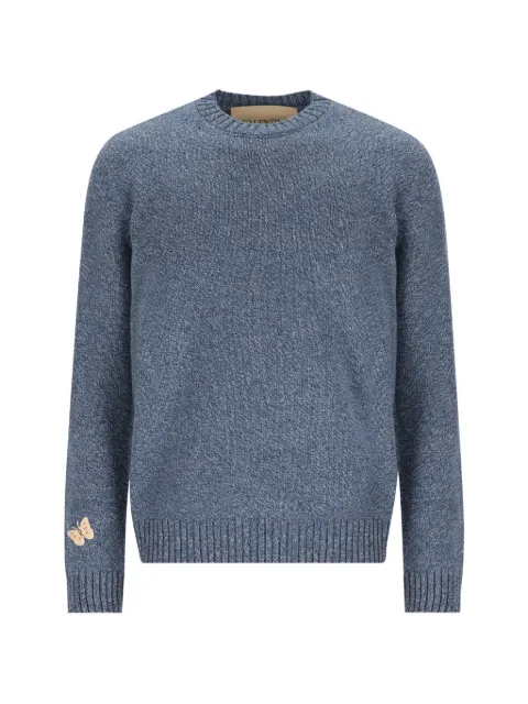 Valentino Garavani butterfly-patch mouliné sweater Blue 9V0KC39SBQQ1SK