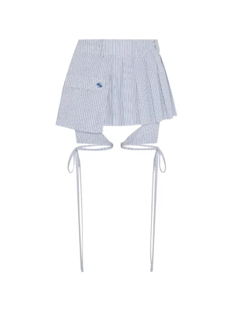SRVC Studio striped wrap skirt White SS26SK06