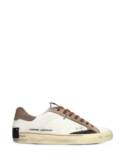 Crime London Deconstructed distressed-effect panelled sneakers White 10074AA9