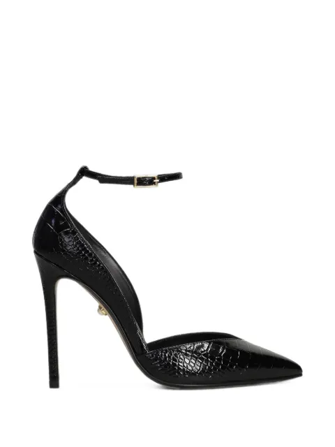 Alevì Camilla croc-effect ankle-strap pumps Black L26S4002U1354